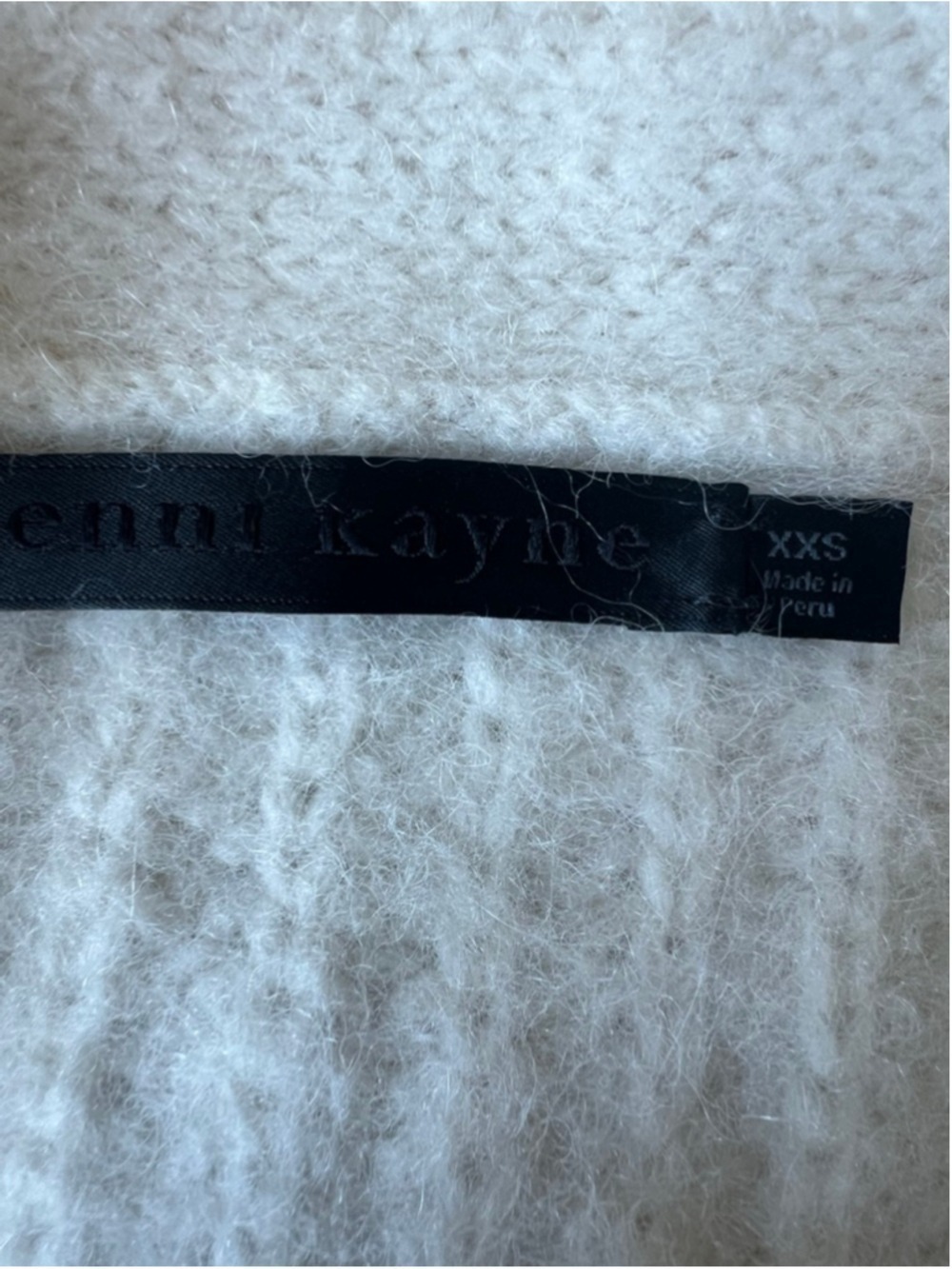 Women's Jenni Kayne Cream Baby Alpaca Blend Ribbed Cardigan XXS-Fits up to M - Picture 4 of 5